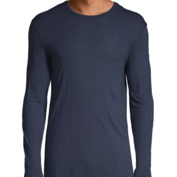 LOT78 NWT BLUE CASHMERE MODAL BLEND L/S SHIRT L - Picture 1 of 7